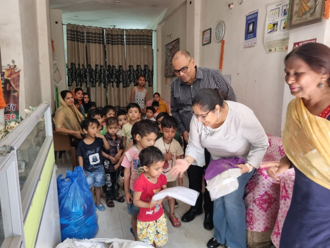 Cloths Distribution between the Children